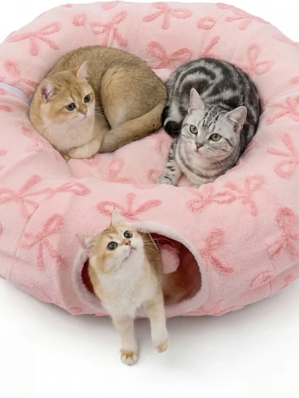 BEDSURE PINK BOWS CAT TUNNEL 💕🐈‍⬛